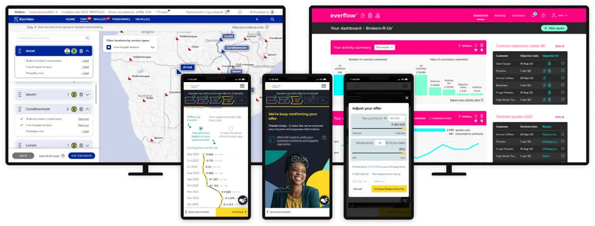 An example of high-fidelity visual design screens for mobile and desktop, part of my UX design toolkit