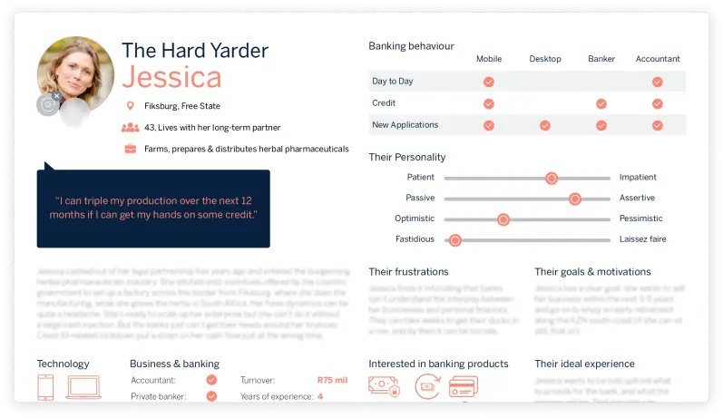 An example of a user persona, part of my UX design toolkit