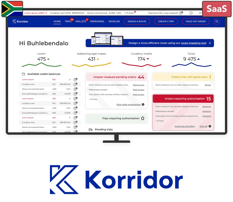 An example of a UI visual design mock-up for my Korridor project