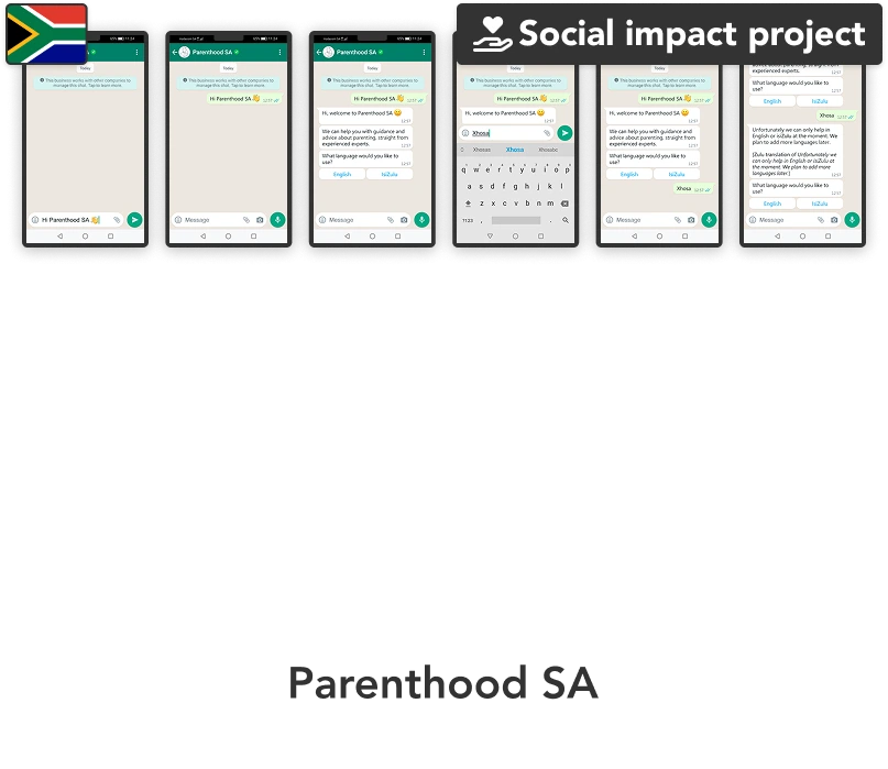 Examples of decision tree chat mock-ups for my Parenthood SA project